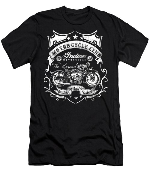Velocitee T-shirt homme American Indian Skull Classic Motos Motard A17781